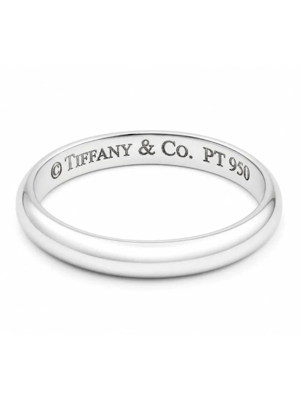 Tiffany & Co Classic Wedding Ring Band 950 Platinum